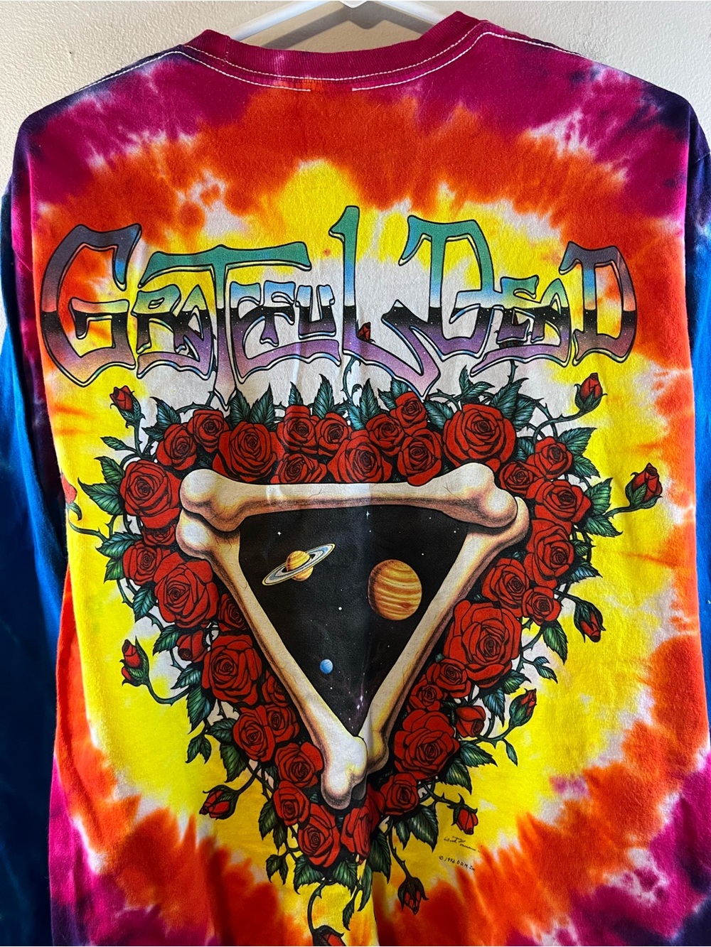 Liquid Blue Grateful Dead “Space Your Face” Long Sleeve Tie Dye T-shirt RARE - Picture 8 of 9
